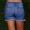 Shorts femininos cintura alta frisando mulheres jeans curtos moda sexy rasgado denim casual push up vintage streetwear