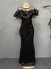 Robes de soirée élégantes longues soirée 2024 mariage luxe robe sirène Afrique du Sud dames tenues manches à volants robe à paillettes