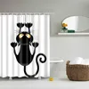 ユニコーンと猫の印刷されたシャワーカーテンの高品質の冒険バスルームの装飾フックを防水T200624253N