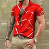 Chemises décontractées pour hommes Luxe à manches courtes baroque de haute qualité chemise hawaïenne pour hommes 3D imprimé T-shirt à rayures vêtements d'été 2024