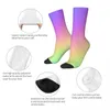 Men's Socks Funny Happy Aesthetic Soft Pastel Prism Retro Harajuku Rainbow Gradient Colorful Hip Hop Novelty Pattern Crew Sock