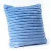 Pillow Fur Cover Decorative Pillowcase 45x45cm Big Striped Plush Soft Covers For Sofa Living Room Decor