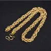 Kedjor vintage 24k halsband drake real gul fast guldpläterad herrring trottoarkedja smycken inte fade270m