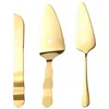 Ustensiles de cuisson 3 pièces/ensemble, Logo personnalisable, spatule à gâteau en acier inoxydable, couteau de mariage, coupe-pizza, costume de pâtisserie