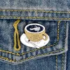 Brooches Creative Cartoon Combination I Love Coffee Badge Cute Cat Book Astronaut Enamel Brooch Personality Fashion Jewelry Gift