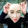 ハロウィーンのための新しい面白いリアルな女性マスク人間の女性マスカレードラテックスパーティーマスクセクシーな女の子クロスドレスコスチュームコスプレマスクY2717