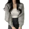 Maglieria da donna Coprispalle lavorato a maglia da donna a maniche lunghe bolero corto cardigan maglione top con scialle corto