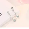 Orecchini pendenti Lucky Trendy Clover Cristallo austriaco Zirconi Diamanti Pietre preziose Goccia per le donne Oro bianco 18 carati Argento Colore Gioielli Regali