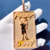 Pingente inicial de fábrica Iced Out Jóias Banhado a Ouro VVS Moissanite Diamantes Corrente Cubana 3D Nome Personalizado Hip Hop Carta Pingente Melhor qualidade