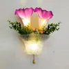 Vägglampor Temaren samtida blomma romantisk pastoral dekorativ för vardagsrumskorridorbäddsdekorationsljus