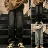 Men's Jeans Breathable Denim Trousers Oversize Star Aesthetic Pattern Women's Vintage Korean Streetwear Pants For High