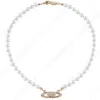 Saturno Collane Perle Perline Collana tennis con diamanti Donna Catene in argento Stile vintage alla moda Desigenr Jewelry2971
