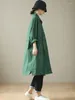 Женские плащи, женские повседневные пальто, осень 2024, корейский стиль, однотонные свободные женские длинные куртки с двойными карманами D538