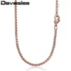 Chaînes Davieslee Chaîne Collier Pour Femmes Hommes En Acier Inoxydable Rose Or Couleur Boîte Femmes Entier 18-28 pouces LKN5551305j