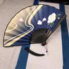 Dekorativa figurer Genshin Impact Folding Fan Chinese Japanese Arts Craft Girl Women Gift Home Decor Ornament Cosplay Dance Hand 8/10