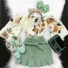 Kleidungssets 1-6Y Sommer Kleinkind Baby Kind Mädchen Kleidung Set Blumen Schulterfrei Crop Top Röcke Outfits Kinder Mädchen Kostüme