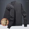 Jaquetas masculinas moda casual quente tamanho grande 7xl outono inverno gola jaqueta fina veludo outwear casaco de algodão grosso