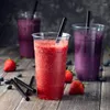 Tek Kullanımlık Bardak Pipetleri 500pcs Black Jumbo Smoothie Geniş ağızlı büyük milkshake Meyve sallıyor 9 inç yüksekliğinde