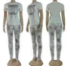 Tute da donna nuove estive Designer Set da 2 pezzi T-shirt manica corta con stampa di lettere + pantaloni pantaloni legging maglietta sexy