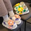 Slipper zima bawełniane kapcie bez poślizgu obcasy heels w pomieszanie w pomieszczenia ciepłe dla dzieci buty domowe urocze kwiat dziewczynka