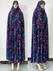 Etniska kläder 6xl muslimska kvinnors huva abaya afrikansk ärmlös bönplagg kaftan klänning med hijab blommig dubai saudiska mantel ramadan