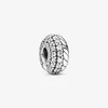 New Arrival Charms 925 Sterling Silver Pave Snake Chain Pattern Clip Charm Fit Original European Charm Bracelet Fashion Jewelry Ac325L