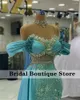 Party Dresses Design Dubai Mermaid aftonklänning Sheer Mesh Sparkly Beading Crystals Sequins Rhinestones Arabiska bröllopspromklänningar