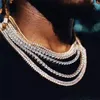 Łańcuchy designerskie naszyjniki męskie biżuteria Diamond jeden rzędowy łańcuch tenisowy