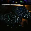 Carnival Tritium Light Men Watch Quartz dubbel kalenderdatum tritium lysande vattentät 200 m militär dykning klockor safir t20190y