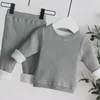 Kleidung Sets Mädchen Jungen Thermo Anzug Baby Kleinkind Winter Dicke Wolle Stricken Pullover Pullover Hosen Säugling Stricken Trainingsanzüge