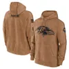 Hoodie Baltimore''Ravens''Men Women Youth''Brown Salute To Service Club Pullover Hoodie