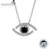 Pendants Butterflykiss Evil Eye Moissanite Pendant 0.5CT Ideal Cut Diamond Necklace For Women 925 Sterling Silver Protection Jewelry Gift