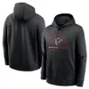 Atlanta''Falcons''Men Black Color Block Fleece Performance Pulôver com capuz e zíper completo