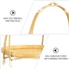 Dinnerware Sets Bamboo Snack Stand Storage Organizer Basket With Handle Hamper Dessert Weaving