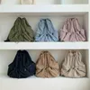 Mode froncé cordon sacs à dos pour femmes esthétique en Nylon tissu femmes sac à dos léger étudiants sac voyage femme sac 240119