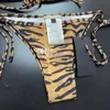 Mulheres Sexy Swimwear Designer Bikini Luxo Leopardo Impresso Swimwear Halter Push Up Maiô Para Piscina Prity