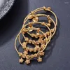 Bracelet 4pcs / lot 24k Gold Femmes Dubai Mariée Mariage Bracelet éthiopien Afrique Arabe Bijoux Charm Filles Inde Cadeaux279G