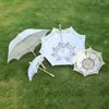 Paraplyer radie 15/30 cm bröllopsdekor spets hantverk paraply trähandtag pografi brudtärna