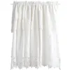 Curtain Hollow Embroidery Small Short Kitchen White Lace Roman Curtains Half Door Bay Window Home Decoration Cotton Cortinas