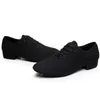 Dance moderno 819 hombres lienzo latín/tango/caucho de salón de baile/suela suave tacones bajos zapatos de baile de hombre profesional negro 240125 a