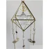 Garden Decorations Evil Eye Sun Catcher Gold Crystal Decor Witchy Wall Hanging Drop Delivery Dhnu1
