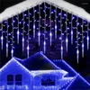 Strings Street Garland Winter Festoon LED Light Curtain Icicle Garlands para Ano Droop 0.3M 0.4M 0.5M Decorações de Natal 2024