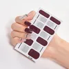 Faux ongles dégradés de couleurs, autocollants en gel semi-durci, 14 bandes, vernis d'art français scintillant