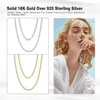 Chains Rinntin 18K Gold Over 925 Sterling Silver 3mm Italian Diamond Cut Cuban Link Chain Necklace For Women Men Fashion Jewelry S310L