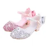 Children Girls Party Sandals Beautiful Kids Girls Princess Shoes Children Soft Bottom Leather Shoes Kids Dance Footwear 240131