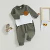 Clothing Sets CitgeeAutumn Toddler Baby Boys Girls Fall Outfits Long Sleeve Contrast Color Pullover Tops And Pants SetClothes