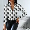 Women's Blouses Spring Fashion Print Shirt Women Long Sleeve Turn-down Collar Buttons Lady Elegant Officewear Blouse Female Blusas Shirts