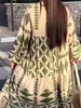 Boho Summer Maxi Dress Women Vintage Buttons Długie rękaw Elegancki świąteczny plaż