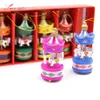 6PCS Carrousel Creative Desktop Decor Merry-go-round DIY Wood Crafts Christmas Ornaments Home Wedding Party Decoration Kids Toys 2272l