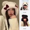 Calore invernale Y2K Simpatico orsetto cappello con paraorecchie e fiocco per ragazze Berretti da donna 240131